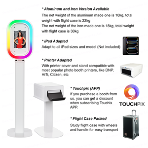 كشك تصوير آيباد بيضاوي الشكل اقتصادي مع حامل طابعة، معدات محمولة للتأجير في الحفلات - Product Image 2