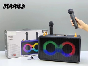 M4403 לְהַכפִּיל 4 "שן כחול רמקול גדול רמקול אלחוטי כפול מיקרופון קריוקי תמיכה חיצונית fm tf aux tws גבוהה סטריאו איכות - Product Image 5