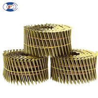 Clous de toiture en bobine galvanisés HF, clous en acier inoxydable en bobine 2,3x45mm, clous de bardage en bobine à revêtement jaune, vis en fil soudé