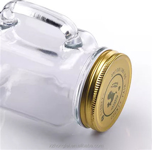 Bán Buôn 500Ml Biểu Tượng Tùy Chỉnh Thủy Tinh <span class=keywords><strong>Mason</strong></span> Lọ Với Xử Lý Nắp Hình Vuông Vít Cap Rỗng Uống Tàu Cho Thăng Hoa Số Lượng Lớn - Product Image 6