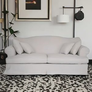 Meubles de style hamptons français tissu de lin plume de canard ensemble de canapé sectionnel confortable - Product Image 1