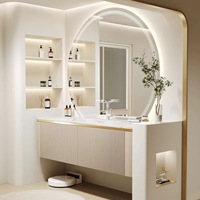 Désembuage intelligent Armoire murale de salle de bain Vanité Toilette Lavabo Évier avec armoire Vanité de salle de bain avec lumière
