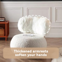 Pouf moderne en velours blanc, tabouret réglable, forme unique, style détente, salon, appartement, chambre à coucher, hôtel, matériau en tissu