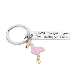 Cá nhân hoá Logo không bao giờ quên làm thế nào flamamazing bạn có màu thép không gỉ flamingos Keychain Phụ kiện cho Túi Chìa Khóa quyến rũ - Product Image 3