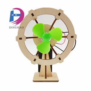 New Product Wooden Craft Assemble Toy Electric Fan