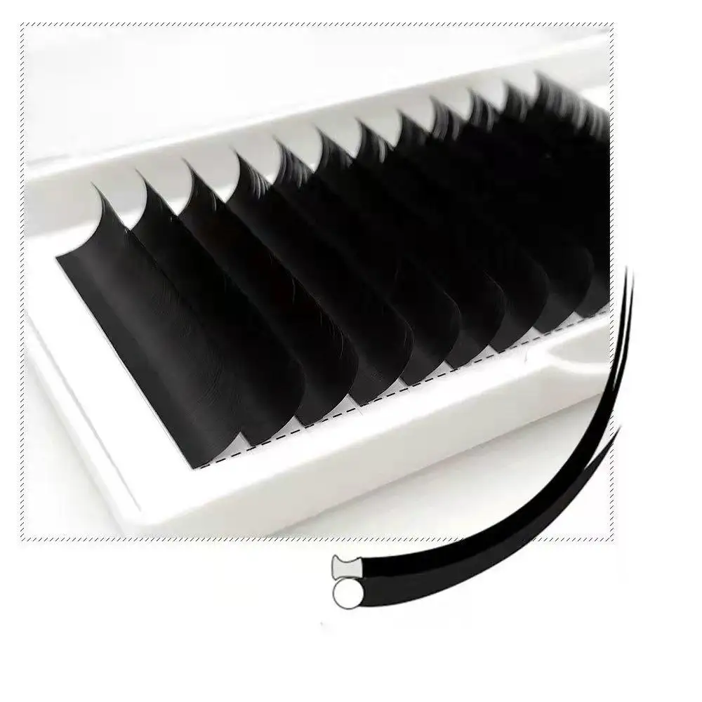 Groothandel Bulk Kasjmier Lash Extension Lash Trays Individuele Ellips Platte Split Tip Wimper Extension