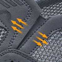 Chaussures décontractées à enfiler pour hommes, grises, en maille respirante, légères, antidérapantes, confortables, à semelle souple, pour la marche, vente en gros, personnalisables