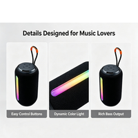 Haut-parleur stéréo portable en tissu pour l'extérieur, mini enceinte sans fil Bluetooth avec lumière RVB pour le camping et les fêtes à domicile – Offre Spéciale