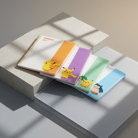 Carnet à spirale transparent Pokémon coréen, design aléatoire, papeterie pour enfants, cadeau pour écoliers, vente en gros