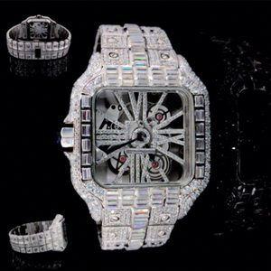 Reloj de Lujo para Hombre, con Diamantes Moissanite D VVS1, Acero Inoxidable, Diseño Hueco, Alta Calidad, Mecánico, Resistente al Agua - Product Image 1