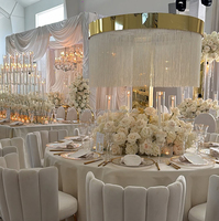 SMOOTH Nouvelle Offre Promotionnelle : Support à Fleurs Personnalisé en Acier Inoxydable Doré de 120 cm de Haut, Centre de Table pour Mariages et Événements