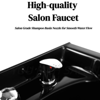 Bac à shampoing portable noir pour salon de beauté, unité de lavage avec kit de plomberie complet pour salon de coiffure et institut de beauté