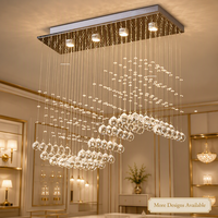 JYLIGHTING Vente en gros de luminaires de plafond en cristal LED pour villa, grand luminaire décoratif d'intérieur, boule de cristal ondulée, luminaire de mariage