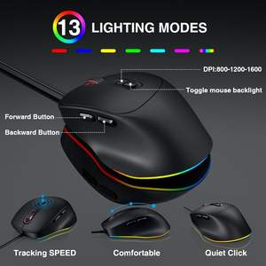 Combo de Teclado y Ratón con Cable SABLUTE, Retroiluminación RGB de 7 Colores, Reposamuñecas Ergonómico con Teclas Multimedia para PC, Windows, Laptop, Mac - Product Image 5