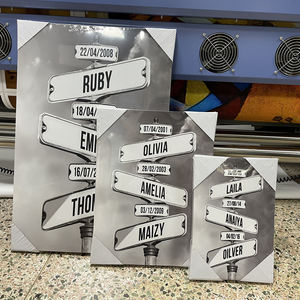 Panneau de rue vintage personnalisé avec les noms de la <span class=keywords><strong>famille</strong></span> et la date de naissance, panneau de rue en <span class=keywords><strong>toile</strong></span>, plusieurs noms - Product Image 1