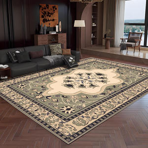 Tapis rectangulaire rétro français transfrontalier, motif floral géométrique chic vintage, antidérapant, pour salon et chambre à coucher - Product Image 3