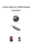 Adaptateur Ugreen 2,5 mm vers 3,5 mm, convertisseur 2,5 mm mâle vers 3,5 mm femelle, connecteur Jack plaqué or, stéréo, entièrement en métal