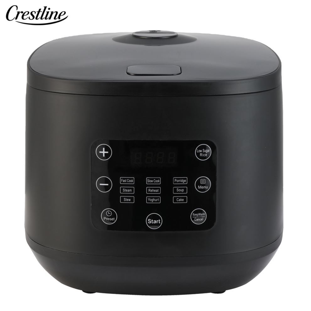Smart 5L Household Electric Rice Cooker with Square Digital Display Multi-Cooking Option and Measuring Cup for Home Use