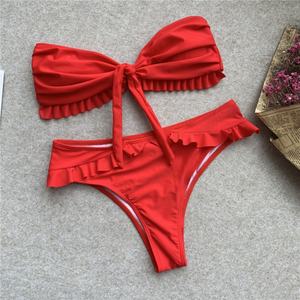 Maillot de bain imprimé pour femme, style australien, en promotion, avec volants, dos nu, coupe haute, logo frontal, séchage rapide, antibactérien - Product Image 2