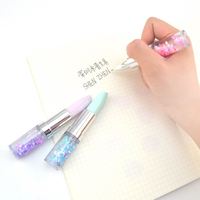 Stylo gel fantaisie de haute qualité en forme de rouge à lèvres, mini stylo bille en forme de rouge à lèvres avec fleur d'huile, magnifique stylo à bille pour filles
