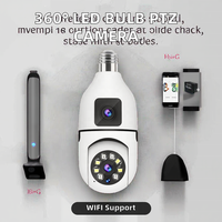 Caméra de sécurité extérieure Wi-Fi E27 à double objectif 2MP+2MP 4MP, panoramique 360° PTZ, avec ampoule LED