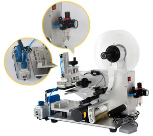 Venta caliente semiautomática superficie etiquetado botella cuadrada máquina de etiquetado/Fabricante caja cuadrada avión equipo de etiquetado