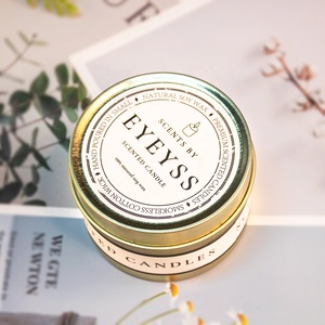 定制私人标签大豆蜡模具豪华金锡罐支架香薰蜡烛出售 - Product Image 2