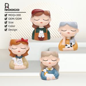 Moderna arte nordica <span class=keywords><strong>in</strong></span> calcestruzzo volto <span class=keywords><strong>vasi</strong></span> di piante con fioriera artificiale ornamento statua smalto opaco vaso di fiori soggiorno arredamento per la casa - Product Image 3