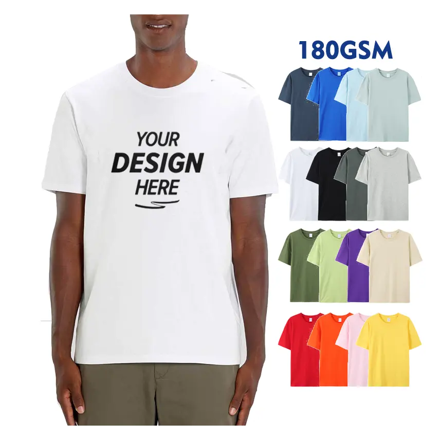 HG7900 Custom Brand 100% Cotton White Thicken Solid T Shirt Men Causal O-neck Basic T-shirt Male High Quality Classical Tshirt