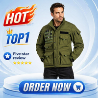 Veste coupe-vent d'extérieur imperméable pour homme Beetle Mark 5 Hurricane Winter, style motard mi-long, couleur unie, en polaire.