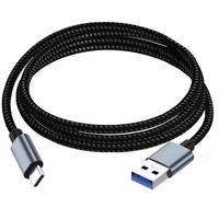 Kabel Transfer Data dan Pengisian Daya USB 3.0 Male 90 Derajat Sudut Tipe-C dengan Pelindung Nylon PVC, Kecepatan Transfer 5Gbps untuk Komputer dan Laptop