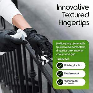 Gants en nitrile pur jetables bleus et noirs, sans poudre, résistants, sans latex, pour travaux extérieurs et examens, avec boîte de 100 pièces - Product Image 6