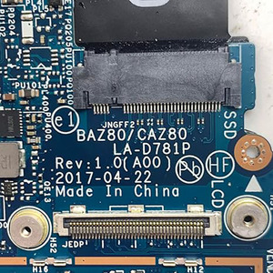 Dell XPS 13 9365 P71G BAZ80/CAZ80 LA-D781P I5-7Y54 I7-7Y75 I7-8500Yラップトップマザーボード0VP9G1 0TRR79 0DPKX3 DC6H2 - Product Image 3