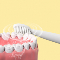 Cepillo de dientes eléctrico inteligente para niños con función de onda de sonido Carga USB Cabezal de cepillo de pelo suave impermeable para niños y niñas