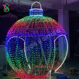 户外使用Dmx发光二极管树智能发光二极管灯显示像素球Rgb像素球图案圣诞假日巨型金属框架装饰