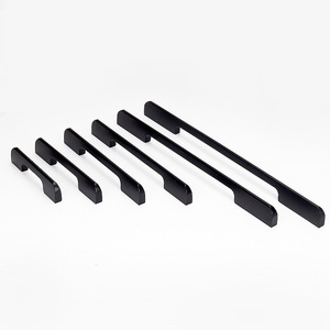 <b>Black</b> Extended Aluminum Alloy Wardrobe Door Handle Bar Minimalist Style Durable One Meter Long Cabinet Handle - Product Image 4