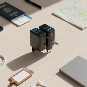 Productos Más Vendidos 2025, Cargador GaN de 70W y 3 Puertos, Carga Rápida para 3 Dispositivos, Pantalla TFT Inteligente Retráctil, Cargador de Pared Colorido - Product Image 6