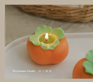 Fruit Shape Candle Handmade Creative Lucky Persimmon Scented Candles for Wedding Birthday