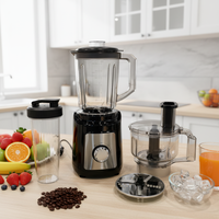 Extracteur de jus puissant en acier inoxydable de haute qualité 4 en 1, mixeur, blender, 3 vitesses, pot en verre, extracteur de jus domestique multifonctionnel