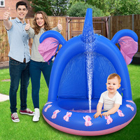 Nouvelle piscine gonflable pour enfants en PVC avec parasol, tapis de pulvérisation d'eau en mousse, piscine à jet d'eau en forme d'éléphant pour l'été