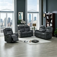 Ensemble de canapés inclinables en cuir moderne, mobilier de salon contemporain, couleur blanche, design modulaire pour usage domestique