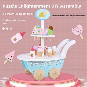 Educatieve Alsof Spelen Keuken Set Voor Kinderen Houten Ijskar Traktaties Dessert Stand Rollenspel Speelgoed Leeftijden 2-14 + Fijne Motor - Product Image 5