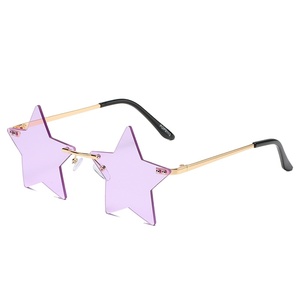 Gafas de Sol de Moda con Marco Metálico para Mujer, Lentes Transparentes Elegantes, Forma de Estrella Pentagrama, Sin Montura - Product Image 3