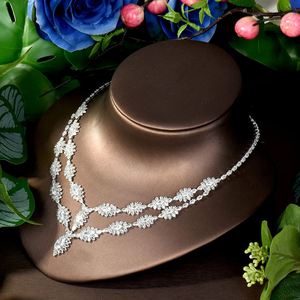 2025ใหม่เครื่องประดับเสื้อผ้าสตรีชุด4ชิ้นโชว์ C โฟกัสสร้อยคอต่างหู CZ Zirconia เจ้าสาวงานแต่งงานปาร์ตี้ S-157 - Product Image 5