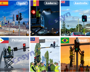 Feux de signalisation routière LED intelligents Cosyn personnalisés à 3 couleurs, prix bas, 200 mm, 300 mm, 400 mm, feux de signalisation routière, certification CE - Product Image 3