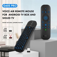 Nouvelle Souris Air Sans Fil G60S Pro BT 2.4G 2025 avec Télécommande BT, Rétroéclairage, Commande Vocale et Mini Clavier Tactile pour Boîtier Android TV et PC