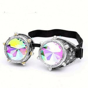 Gafas de Cristal con Lentes de Cristal Arcoíris, Estilo Gótico Punk, para Cosplay, Fiestas Rave, Caleidoscopio, Steampunk, con Logotipo Personalizado, Venta al Por Mayor - Product Image 3