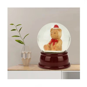 Dễ thương Gấu 3D bức tượng tuyết toàn cầu vật liệu nhựa tùy chỉnh động vật mô hình điêu khắc nhà hiển thị phòng trang trí nội thất đồ trang trí Giáng sinh - Product Image 1