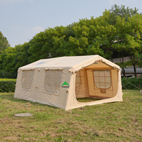 Tente gonflable de 17,28 m² pour le camping en plein air, le glamping, abri avec fenêtres en TPU imperméables, fabrication en usine