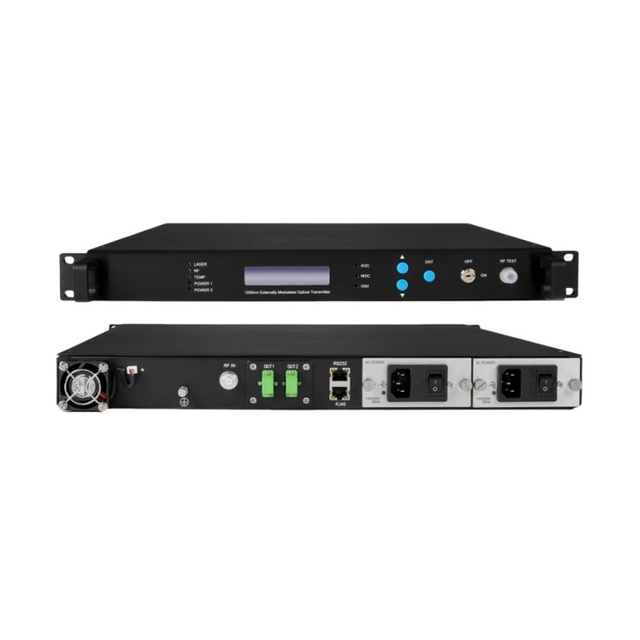 Long Distance 1550nm External Modulation Optical Transmitter with 6-10dB 40-100km 1/2 Port 1550 Optical Transmitter